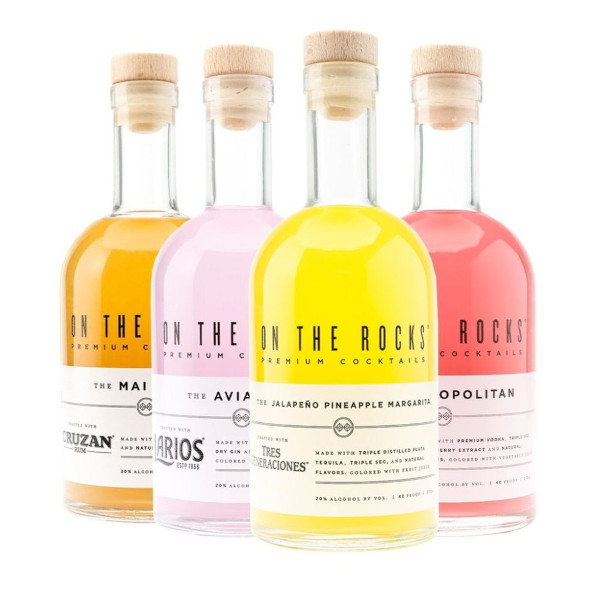 On the Rocks, assorted pre-made cocktailsFr tasting event